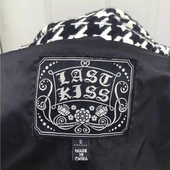 Houndstooth Double Breasted Coat Sz S - Picture 8 of 8